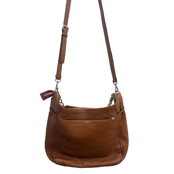 MICHAEL KORS Crossbody w/ Chain Top Handle Handbag Camel Brown Soft Leather - Picture 3 of 15